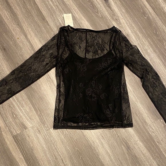 a new day Black Lace Top - Picture 3 of 4